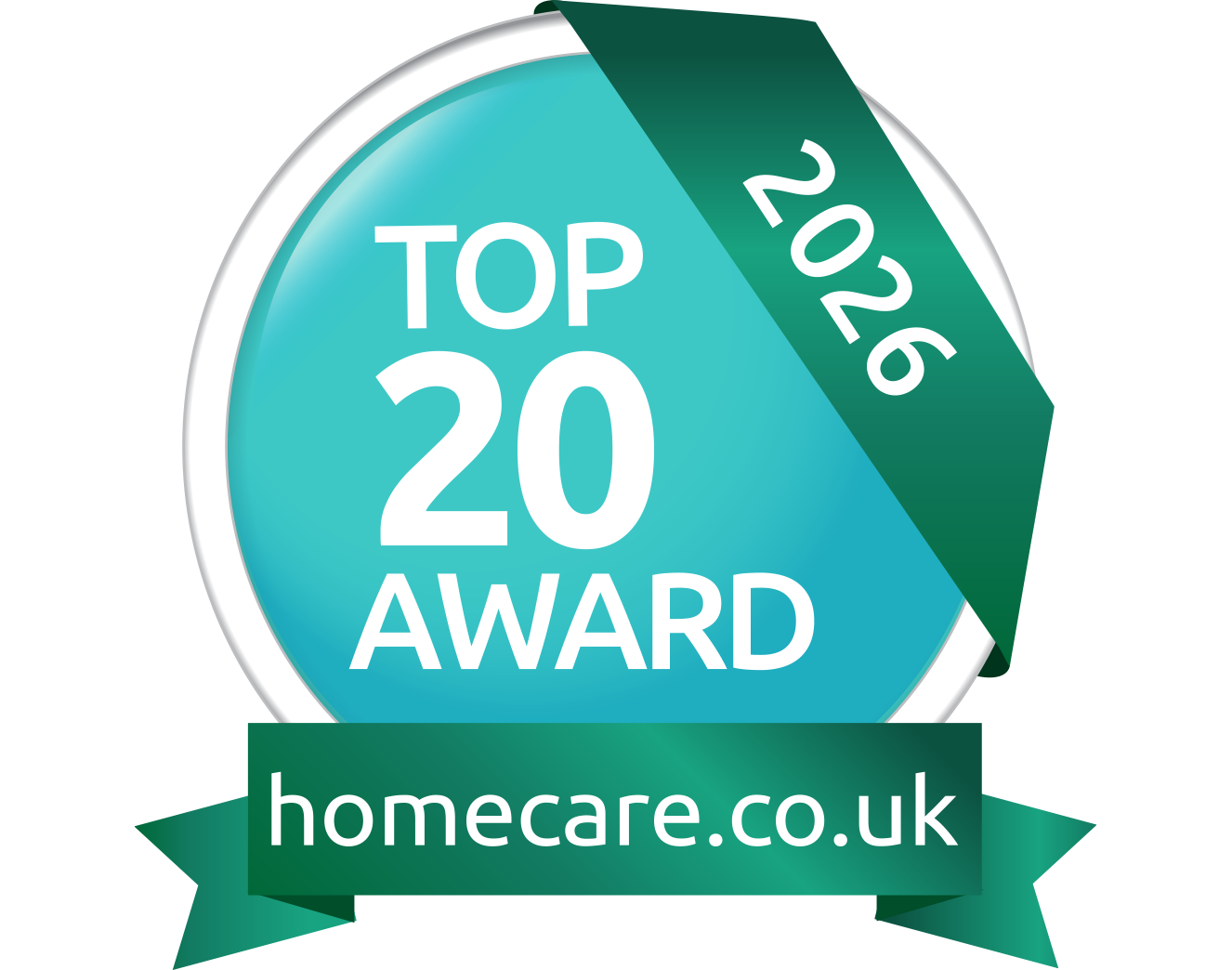 homecare.co.uk Top 20 Home Care Provider Award 2026, won by Azure Care